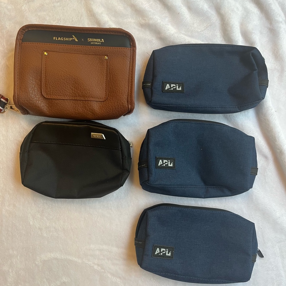 NEW Bundle of Flagship x Shinola   Cosmetic Pouch APL AND Tumi  cases